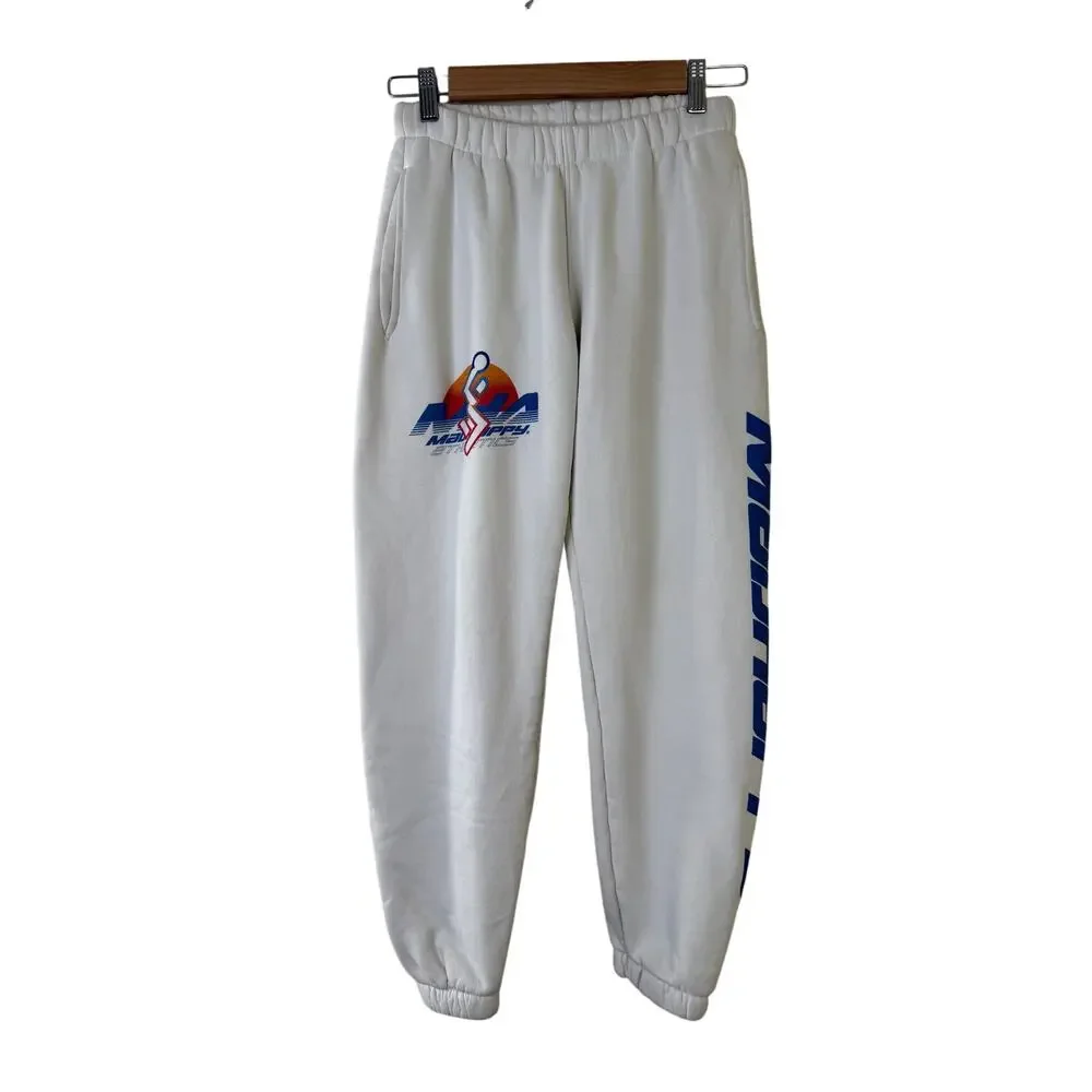 Madhappy Jogger Sweatpants Men’s Small‎ White Athletic Graphic Lounge Pants